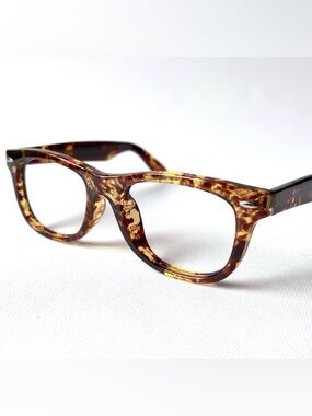 Vintage +1.75 WIDE FIT Reading Glasses Tortoise Handsome Rectangular Horn Rimmed